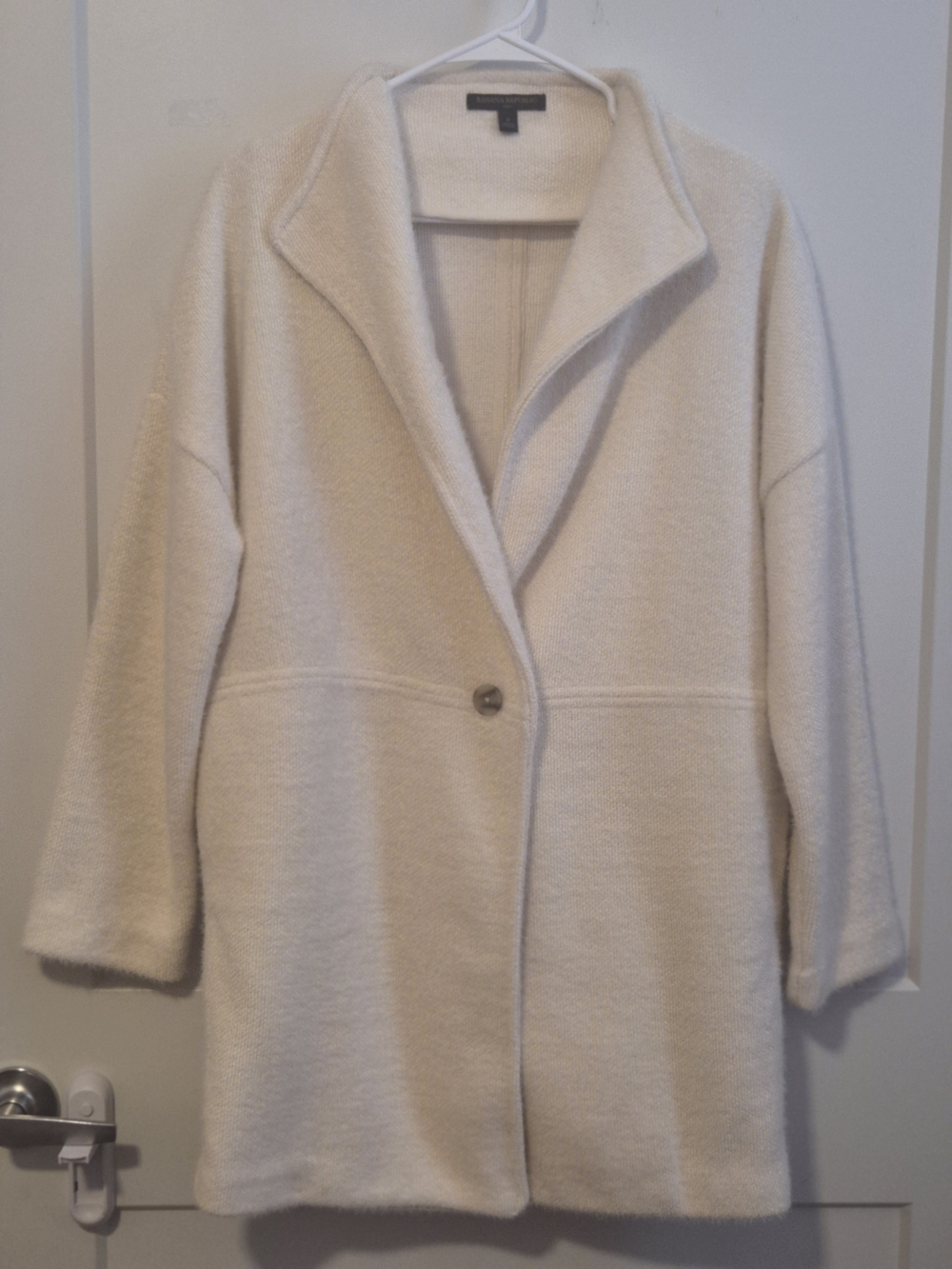 Banana Republic Cream Single-Button Pea Coat